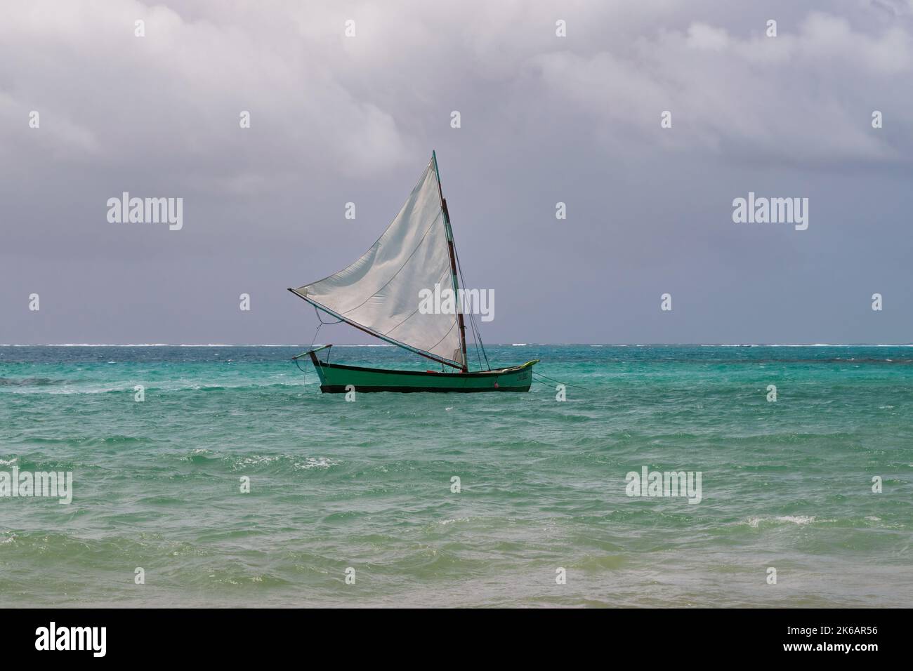 An aerial view of boat floating on sea Stock Photo - Alamy