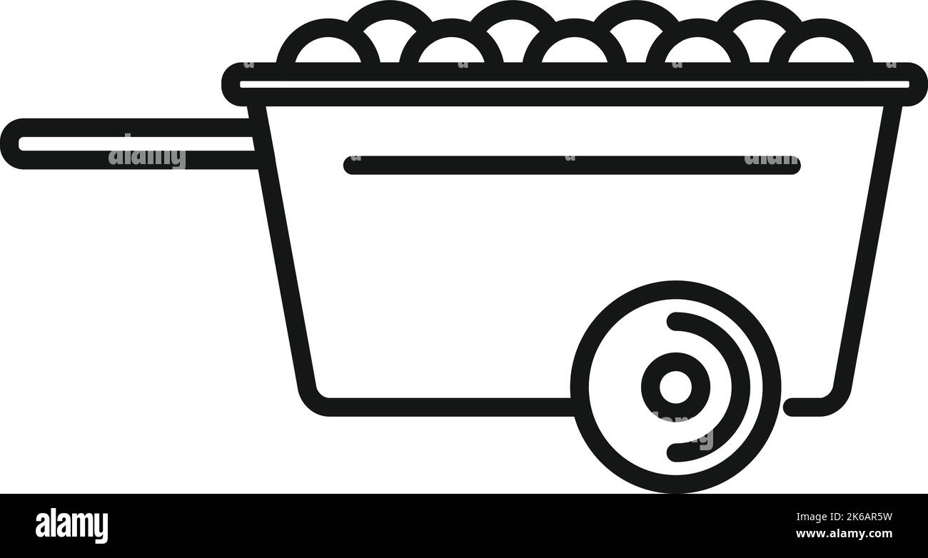 Farm wood cart icon outline vector. Garden farming. Food production ...
