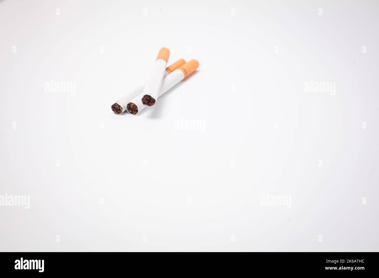 Close Up Of A Smoking Cigarettes Cigarette Filter Tubes Stock Photo 