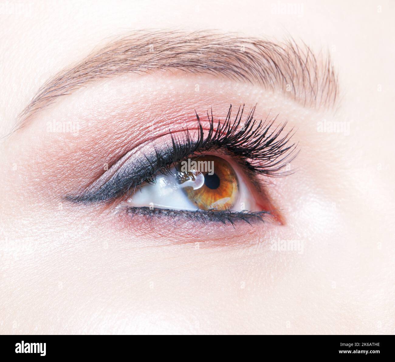 Brown Eye Part Of A Male Face Focus On Pupil Stock Photo