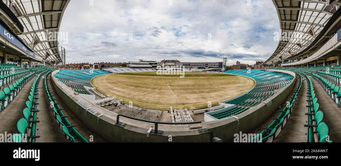 The Oval is the first ground in England to host international Test cricket in September 1880. Stock Photo