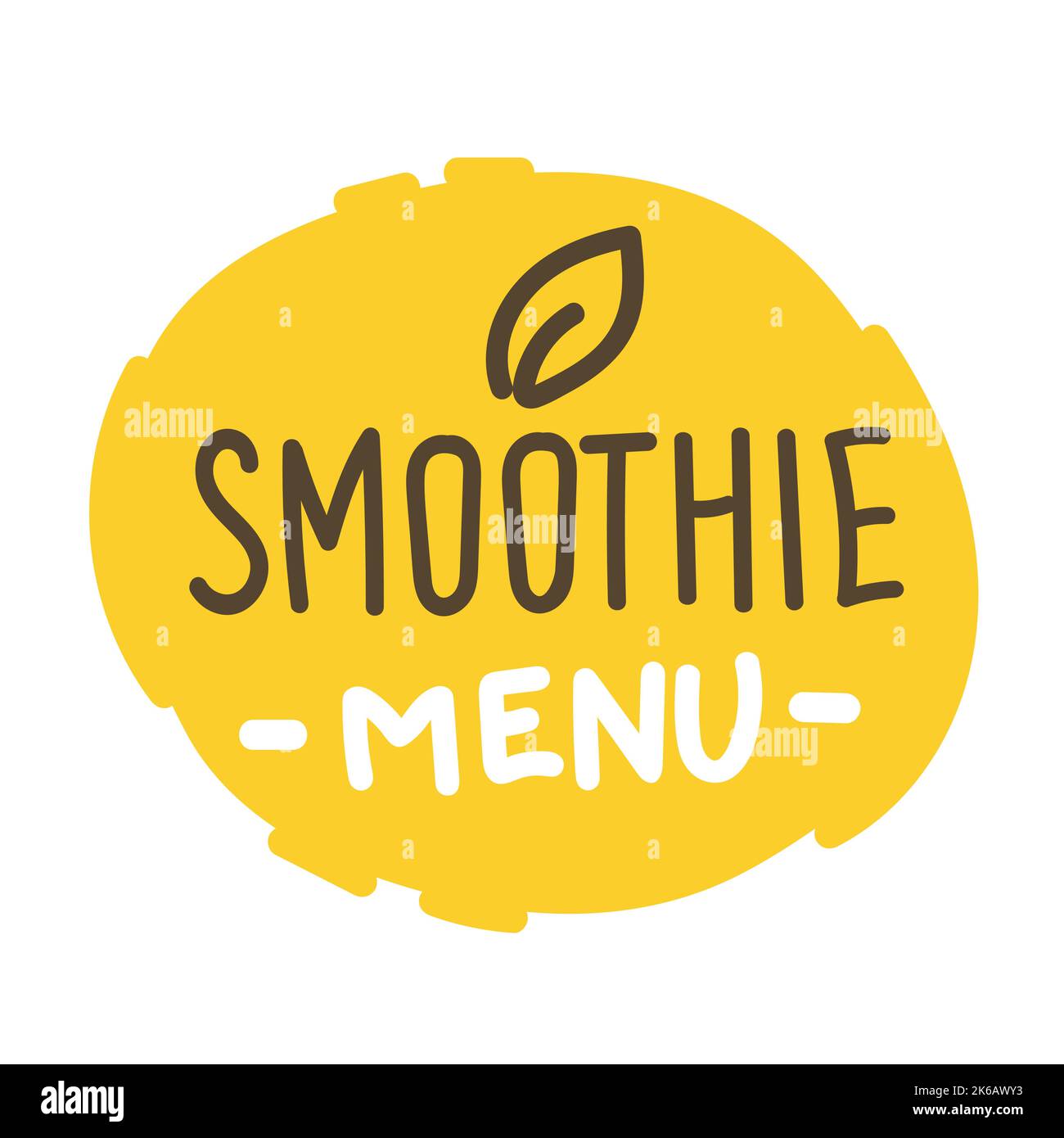 Smoothie handwritten vector logo. Illustration with brush lettering typography isolated on white background. Healthy detox food logotype for packaging Stock Vector