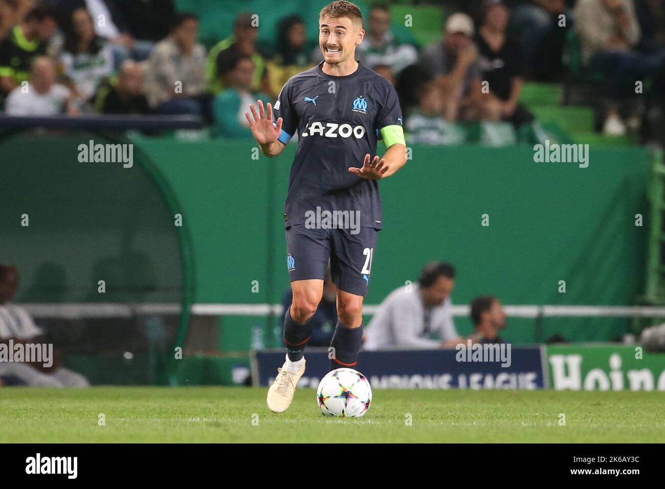 Valentin Rongier of Olympique Marseille during the UEFA Champions League, Group D football match between Sporting CP and Olympique de Marseille on October 12, 2022 at Jose Alvalade stadium in Lisbon, Portugal - Photo: Laurent Lairys/DPPI/LiveMedia Stock Photo