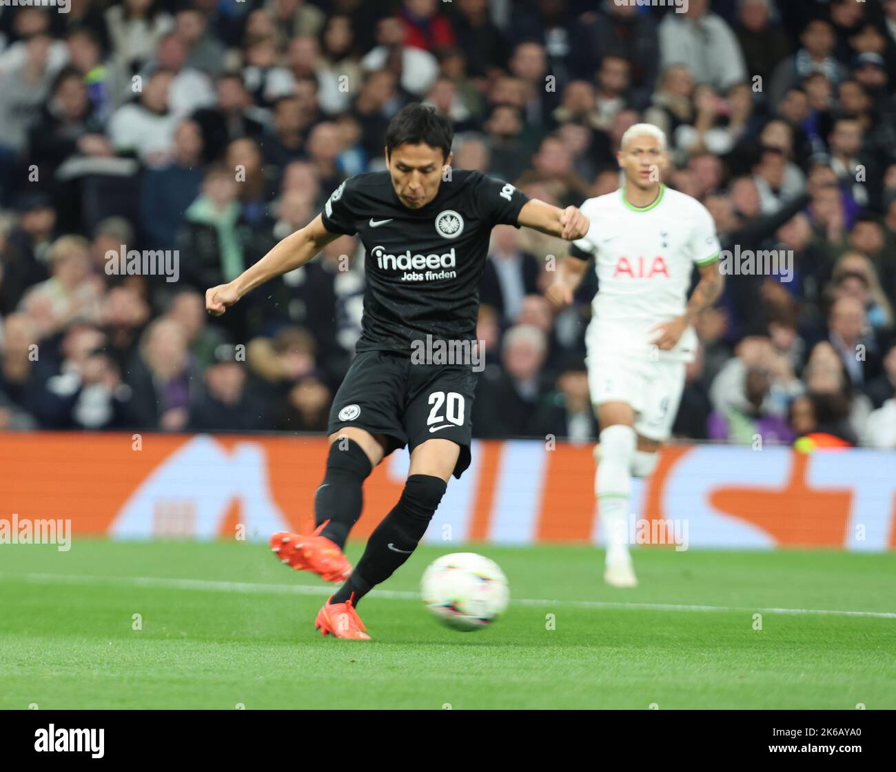 Makoto Hasebe of Eintracht Frankfurt in action during the UEFA Champion League soccer match Group D  between Tottenham Hotspur and Eintracht Frankfurt Stock Photo