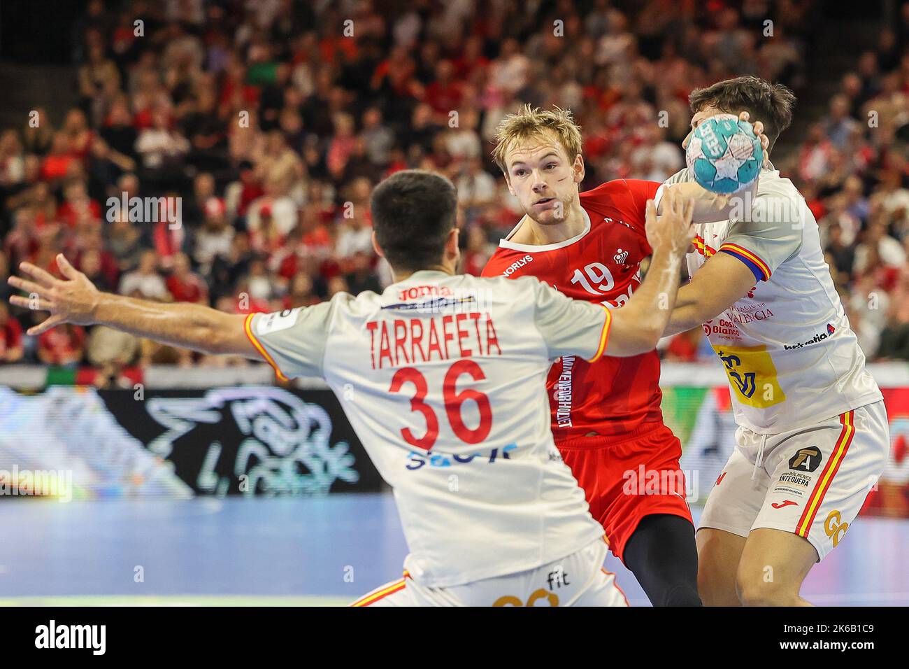 Copenhagen, Denmark. 12th Oct, 2022. Mathias Gidsel (19) of Denmark seen during the EHF Euro Cup