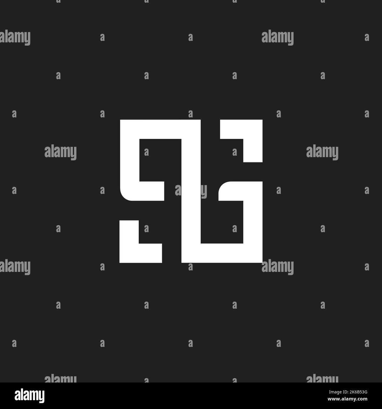 letter qb infinity arrows square simple geometric logo vector Stock Vector