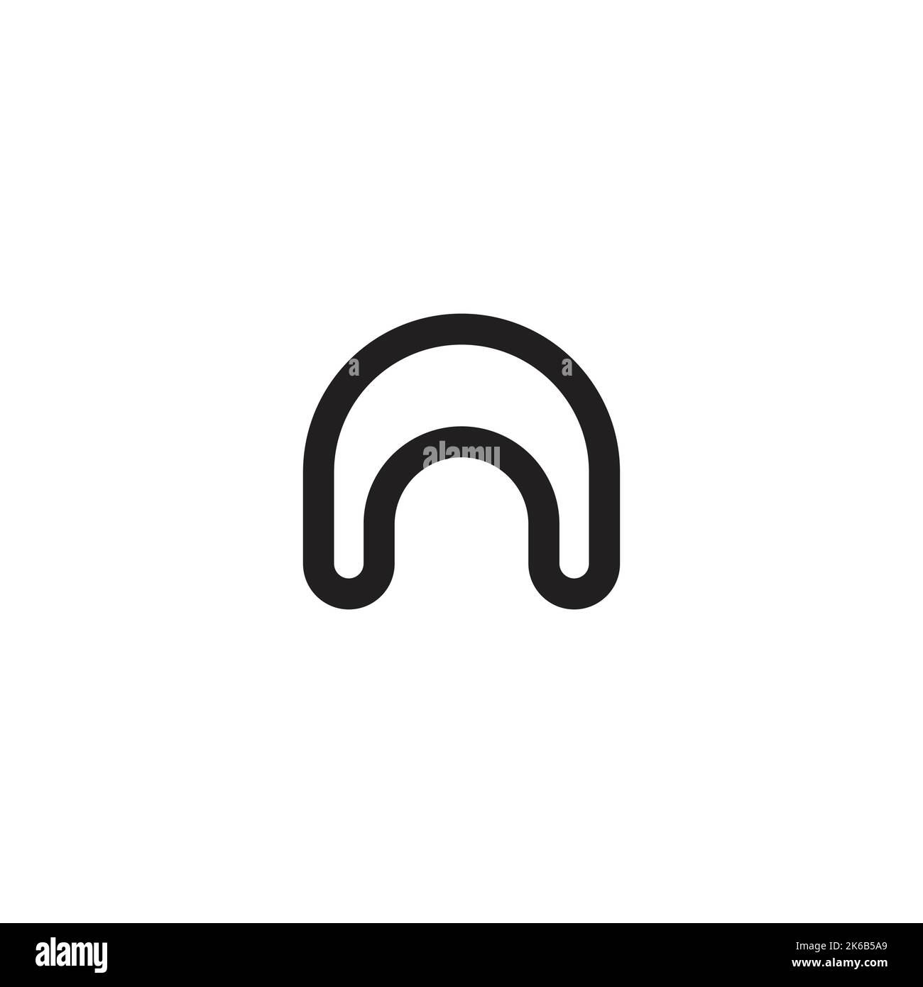 letter nn simple loop cute logo vector Stock Vector