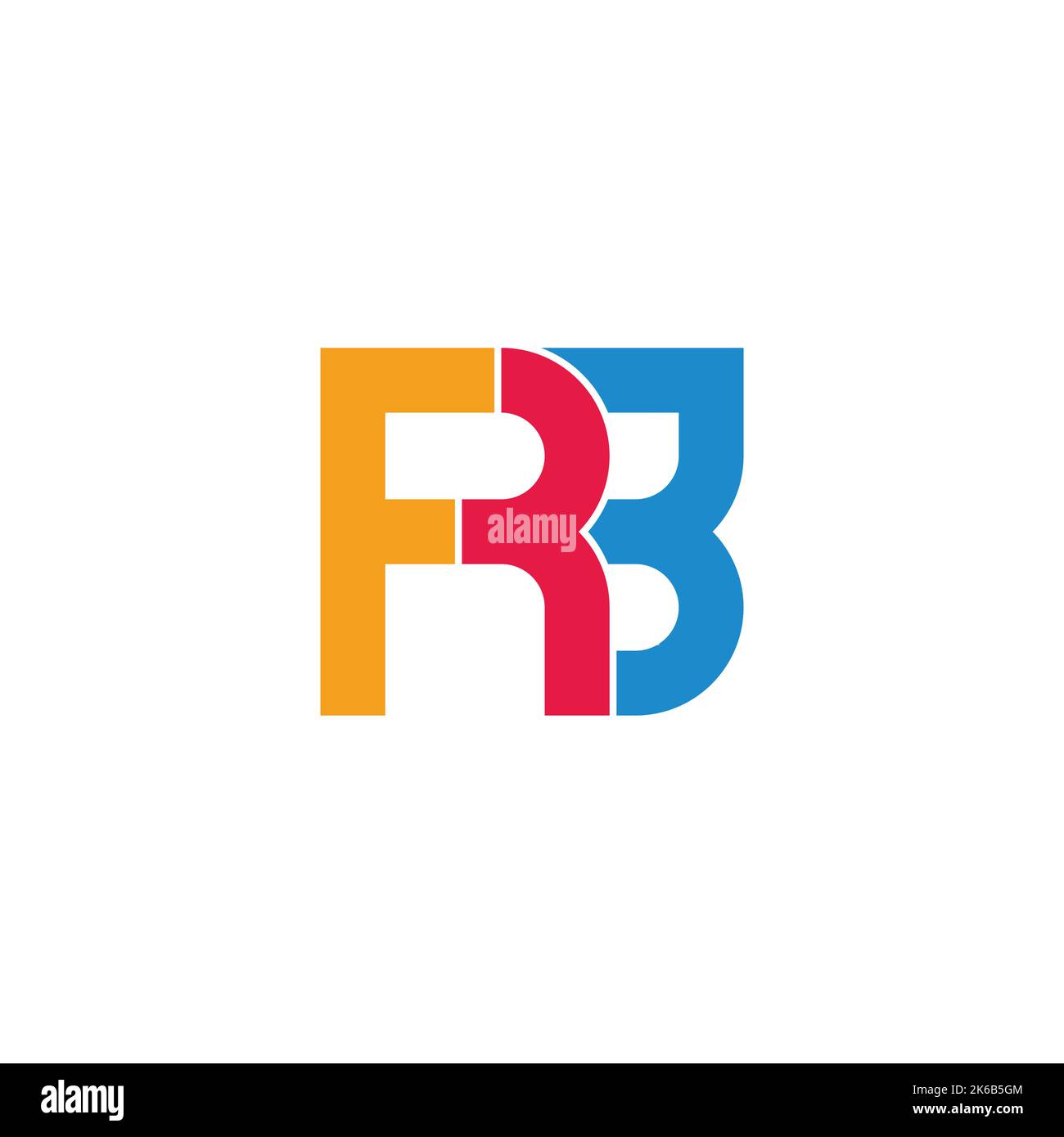 letter frb simple geometric colorful logo vector Stock Vector