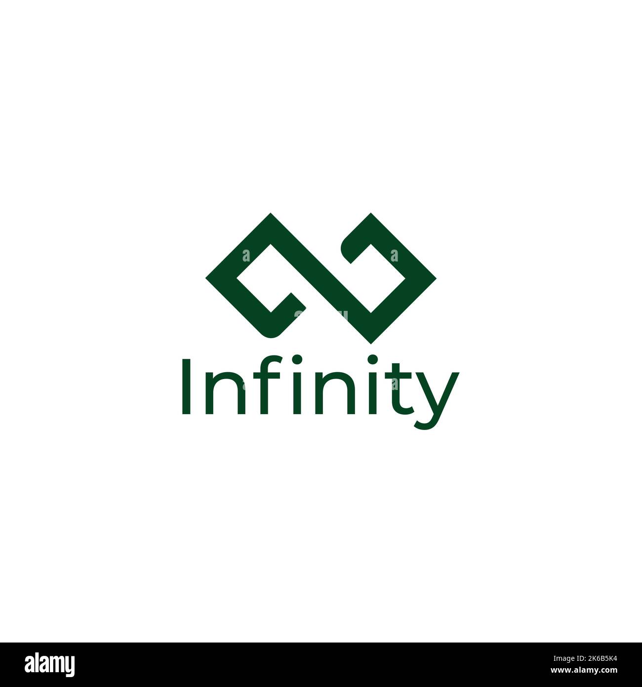 infinity green mountain line simple geometric logo vector Stock Vector