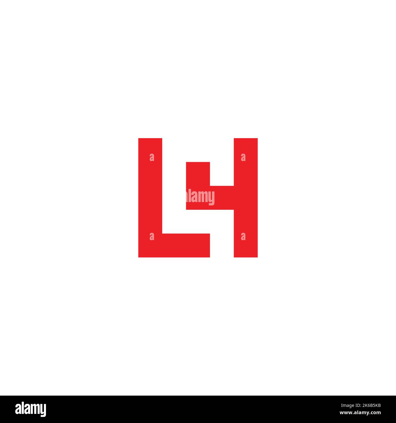 letter lc simple square line logo vector Stock Vector