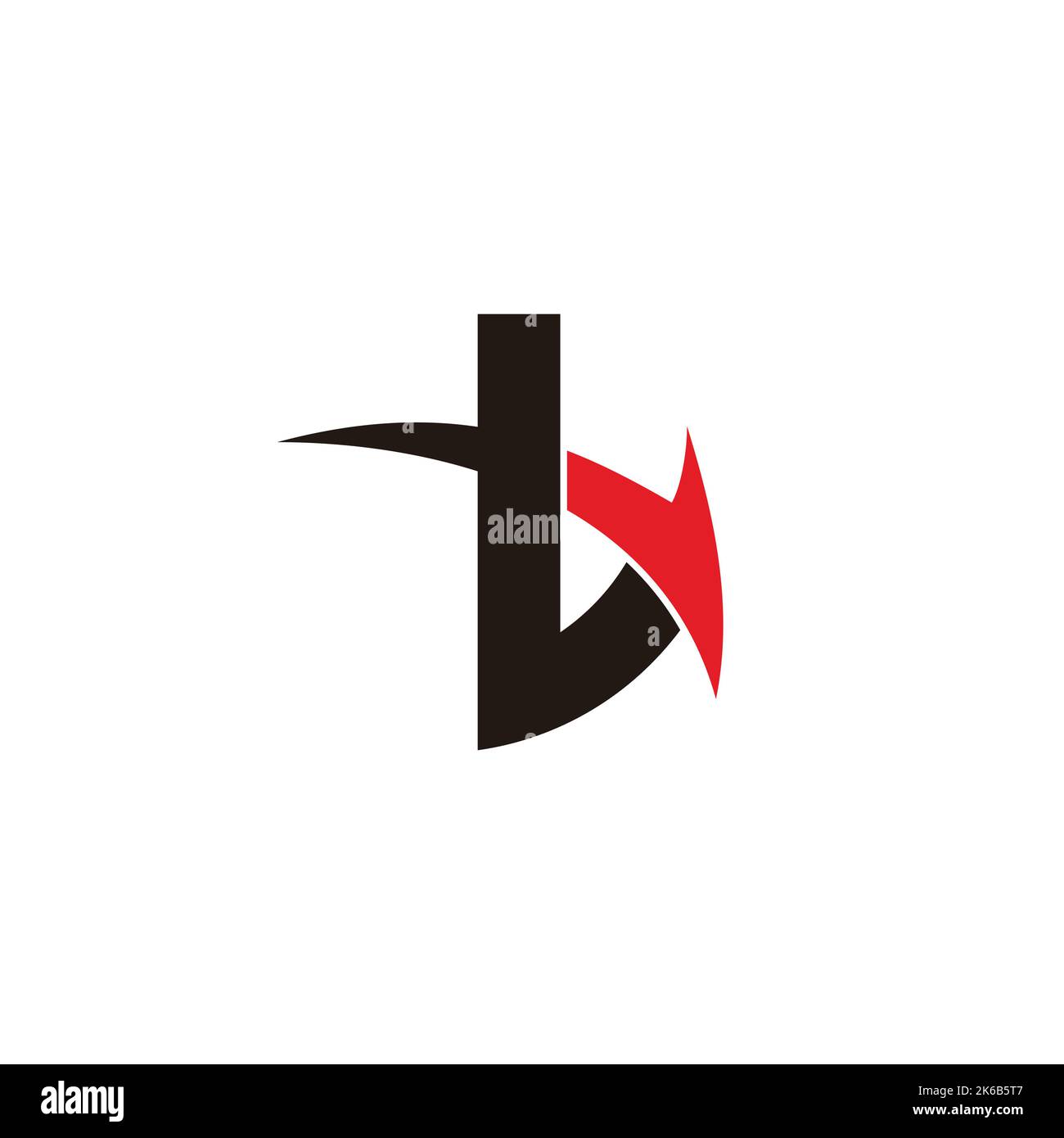 letter b lowercase arrow swoosh logo vector Stock Vector
