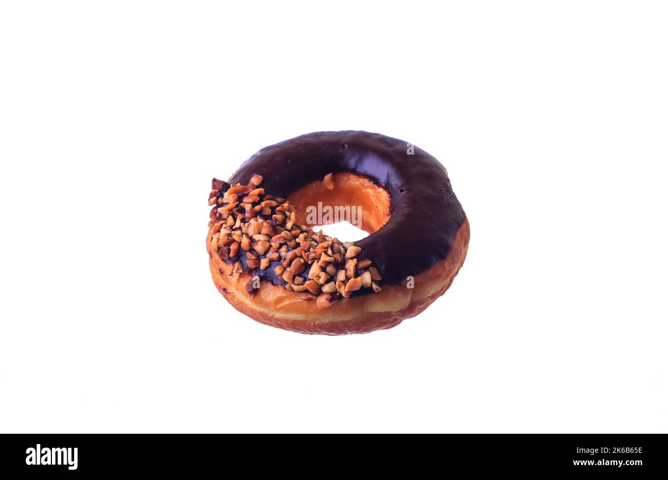 Chocolate flavour doughnut isolated on white background Stock Photo - Alamy