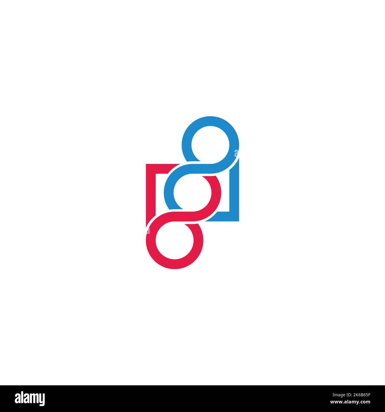 letter pd linked helix line infinity logo vector Stock Vector