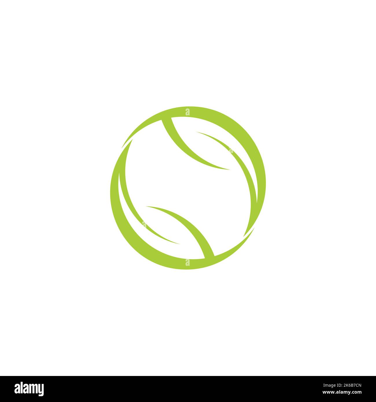 circle round leaf negative space logo vector Stock Vector
