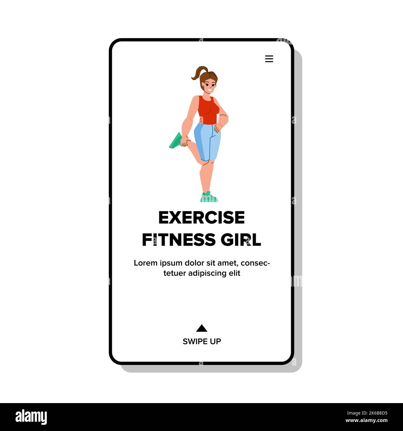 exercise fitness girl vector Stock Vector Image & Art - Alamy