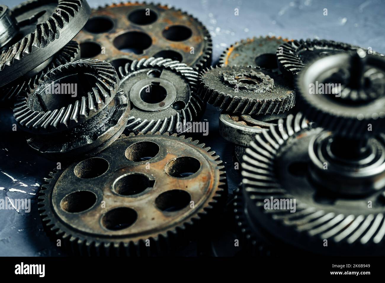 Gears from an old industrial machine Stock Photo - Alamy