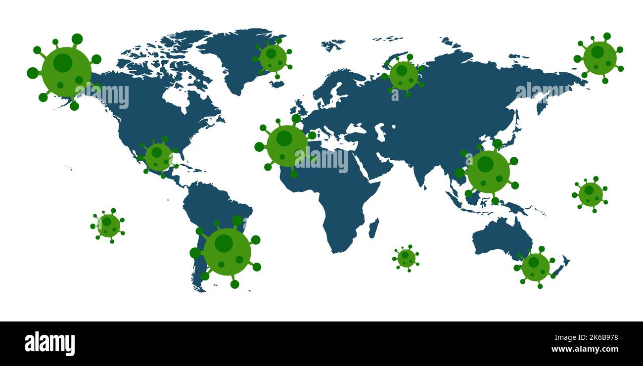 Coronavirus spread on the world map icon on white background. Pandemic ...