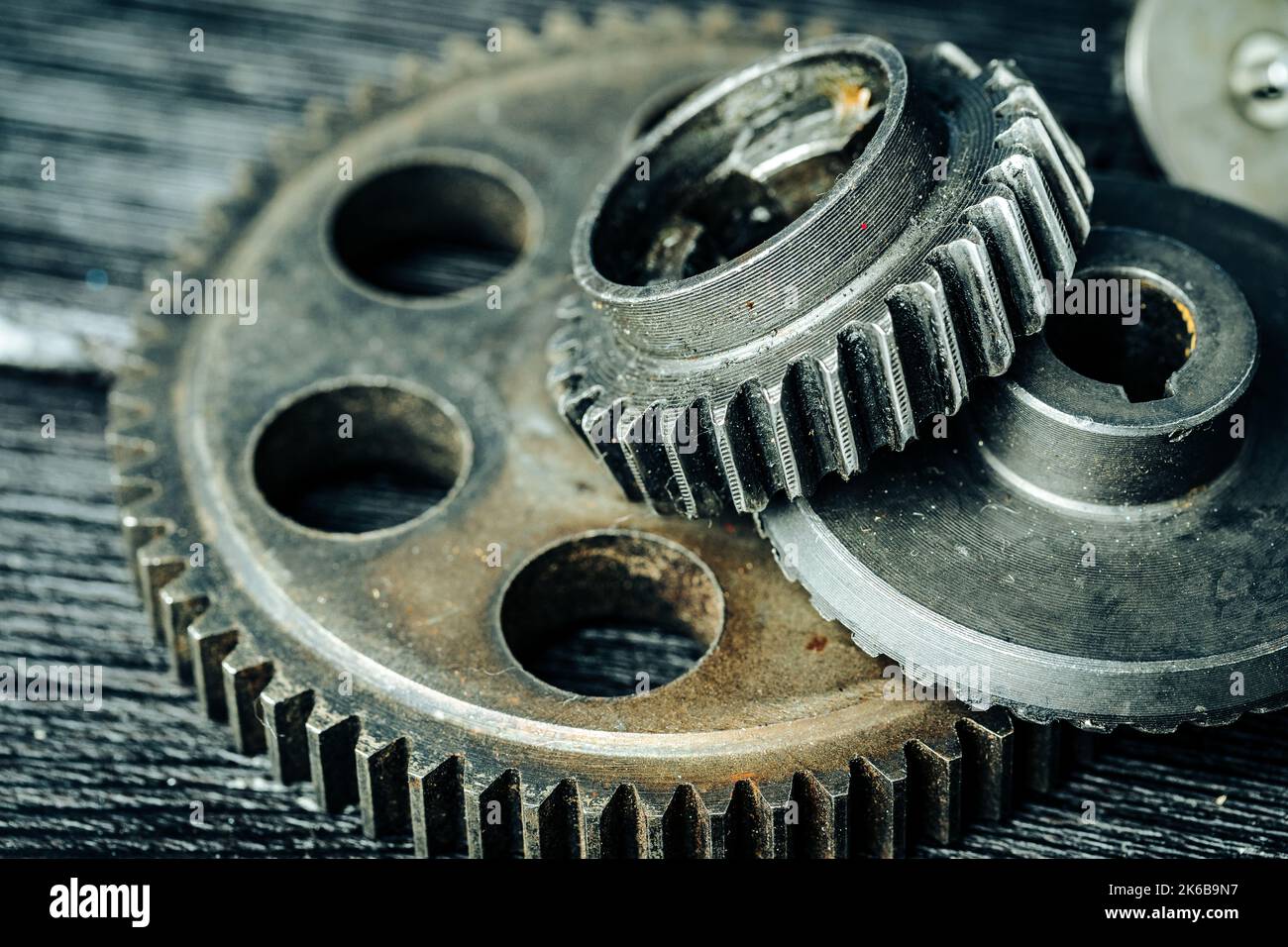 Gears from an old industrial machine Stock Photo - Alamy