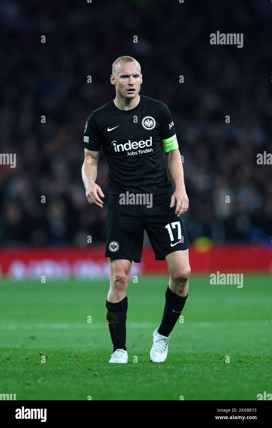 London, UK. 12th Oct, 2022. Sebastian Rode of Eintracht Frankfurt during the UEFA Champions League match at the Tottenham Hotspur Stadium, London. Picture credit should read: David Klein/Sportimage Credit: Sportimage/Alamy Live News Stock Photo