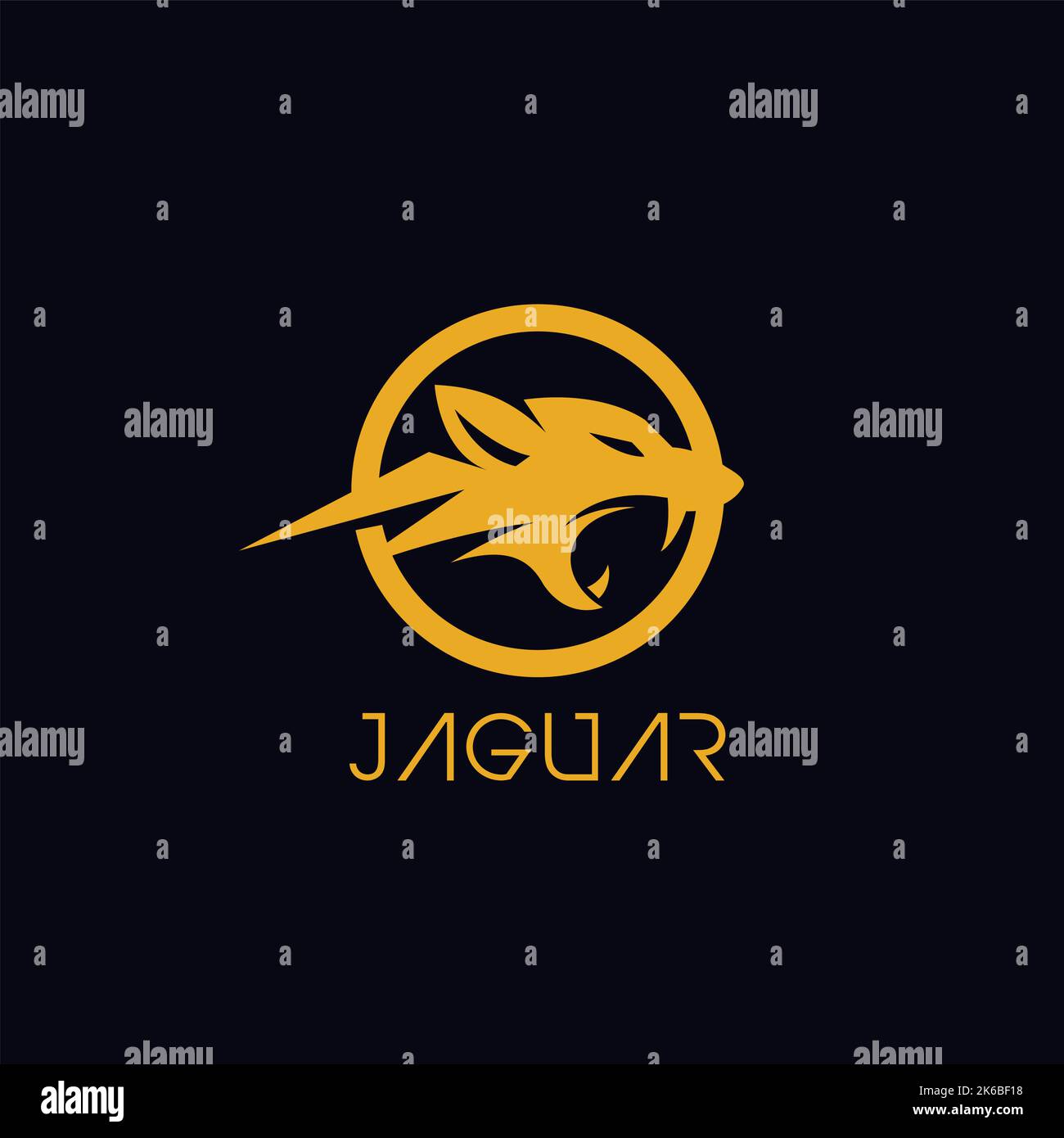 Jaguar Head Logo Strong and simple design Stock Vector