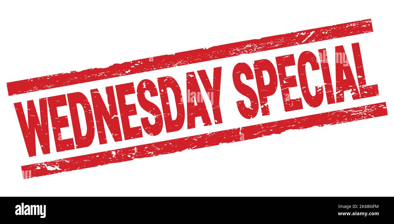 WEDNESDAY SPECIAL text written on red rectangle stamp sign Stock Photo ...