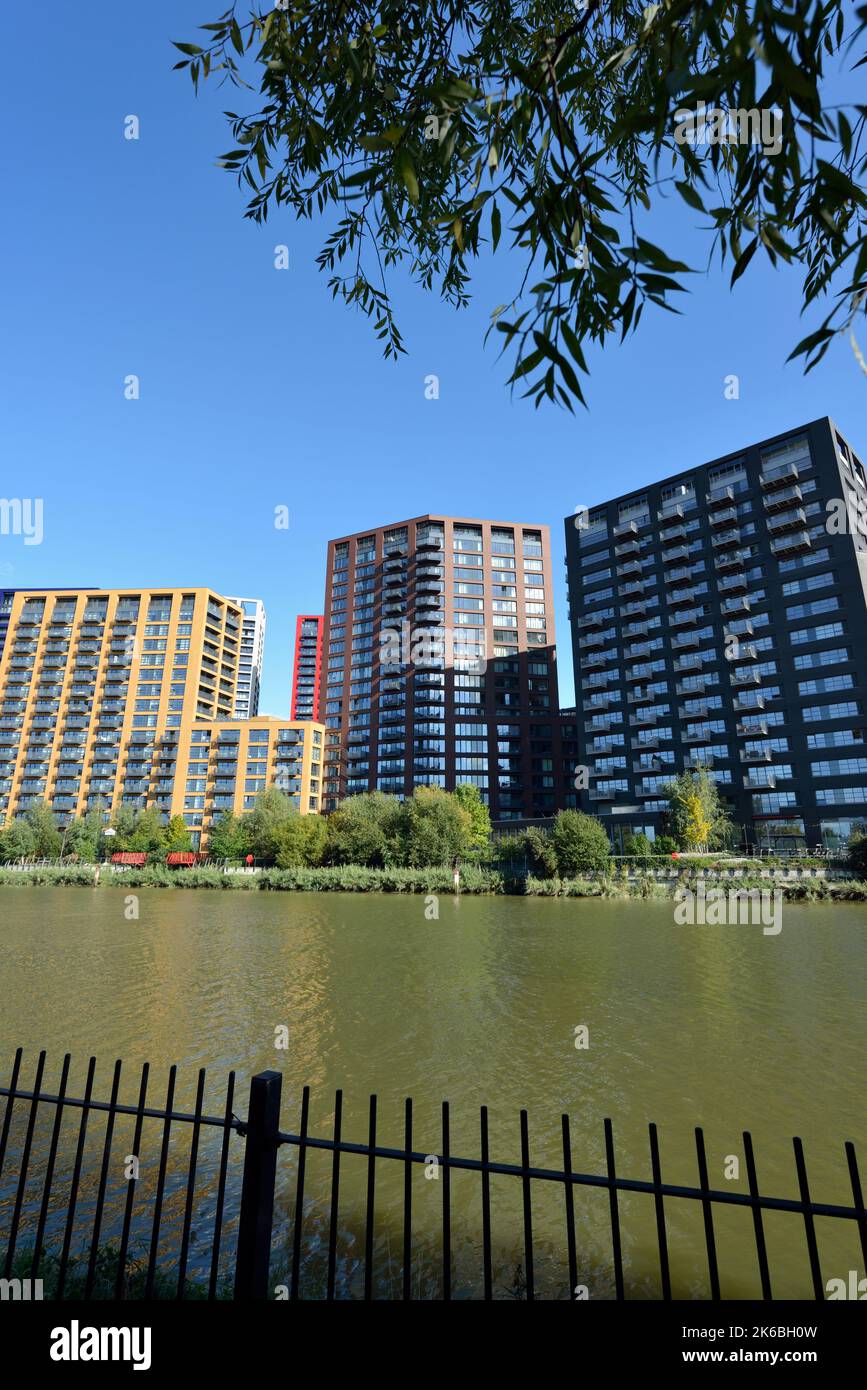 London City Island residential development, Leamouth Peninsula, Canning Town, East London, United Kingdom Stock Photo