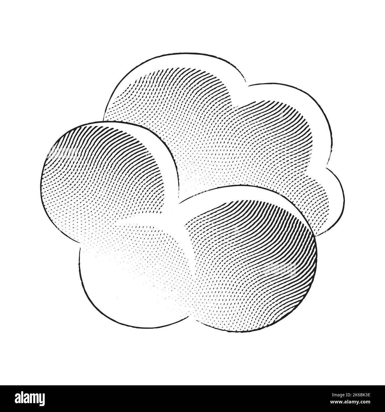 Illustration Of Scratchboard Engraved Puffy Cloud Isolated On A White Background Stock Vector 