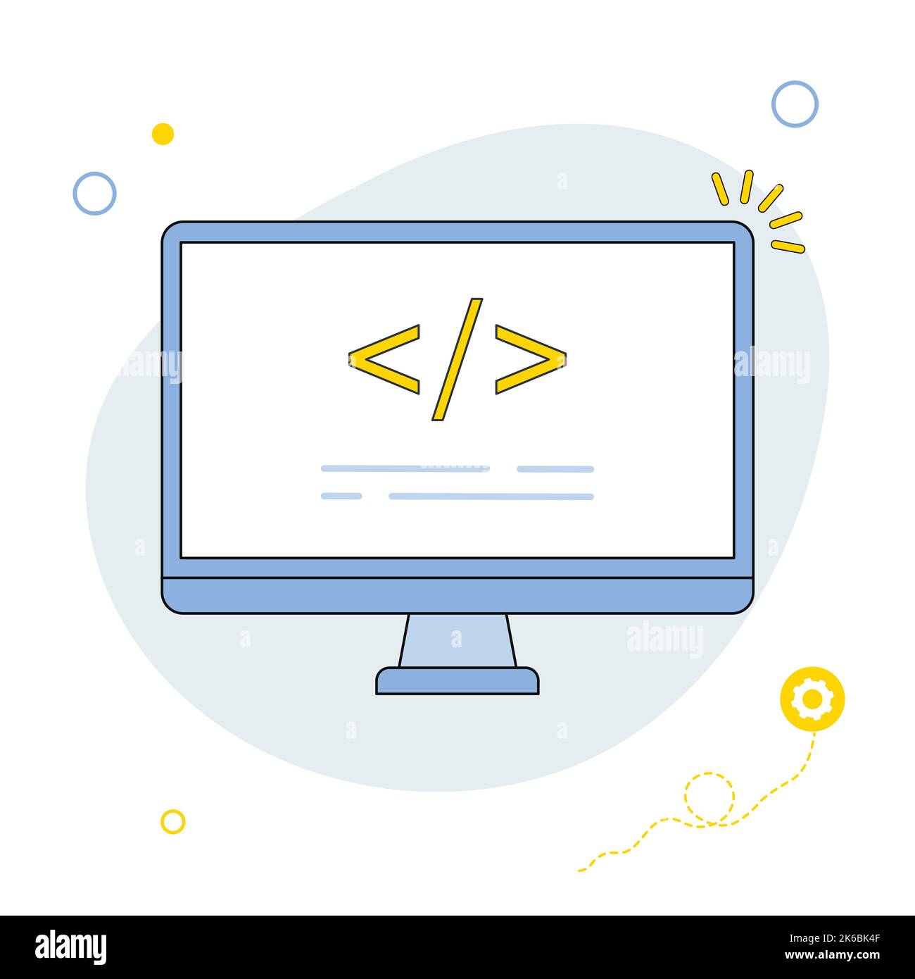 Coding and programming software on window computer screen concept ...