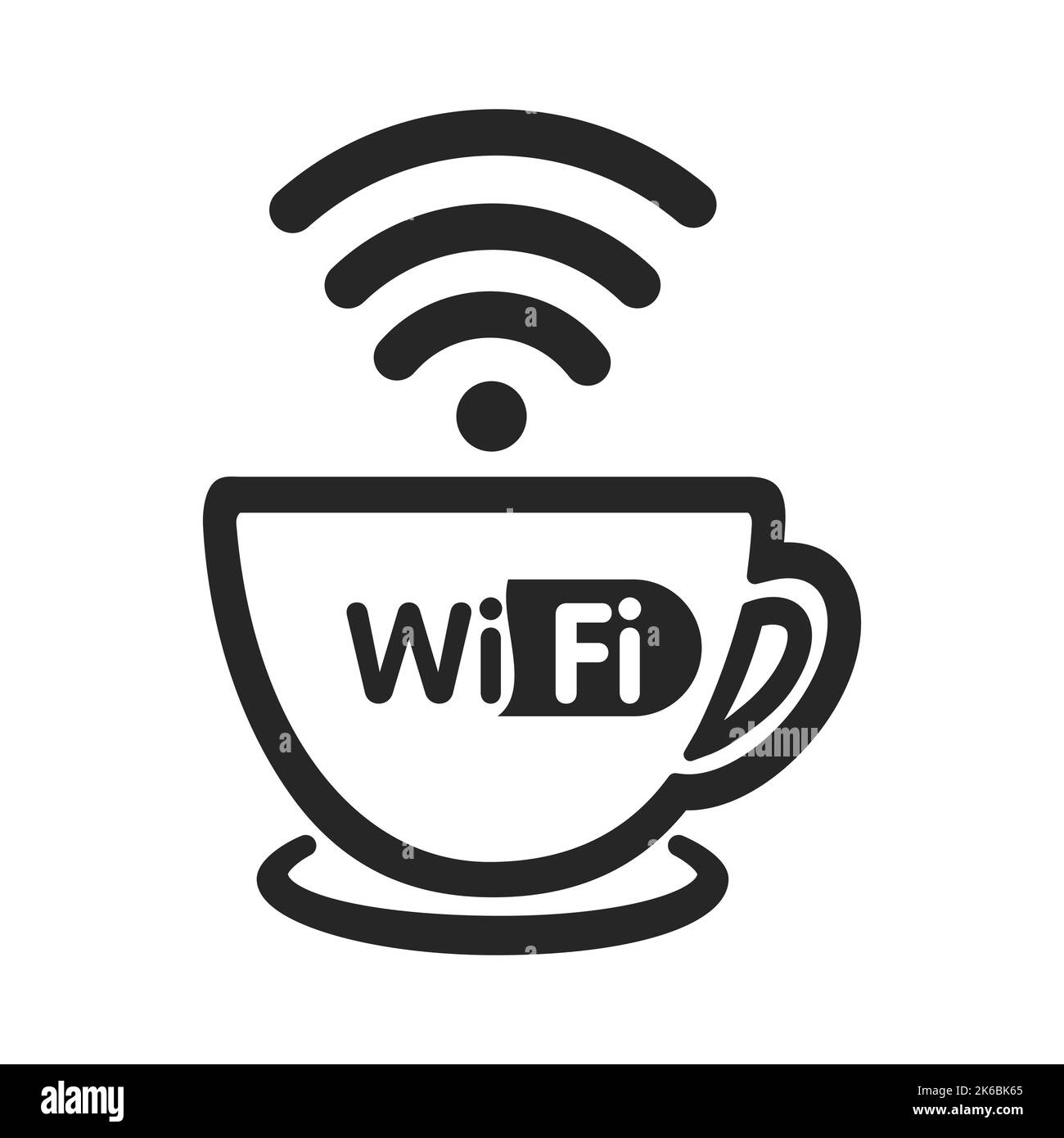 cafe logo template. Free wifi area vector design. Wifi symbol