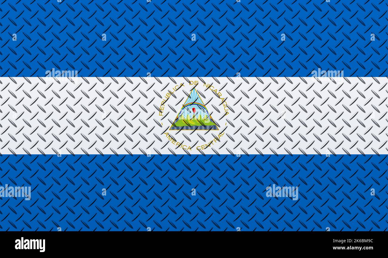3D Flag of Nicaragua on a metal wall background Stock Photo - Alamy