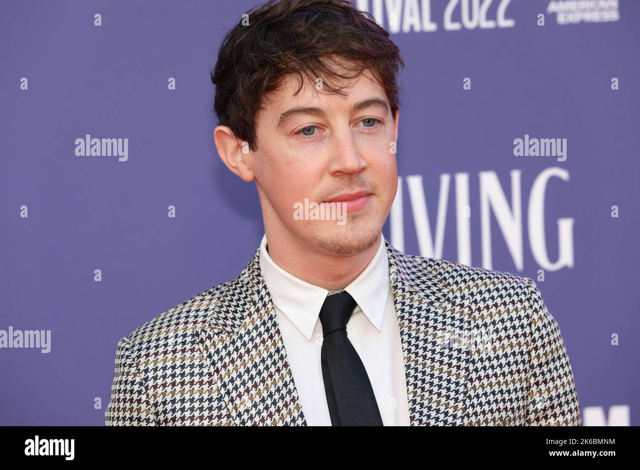 Alex Sharp attends 'Living' premiere at the 66th BFI London Film