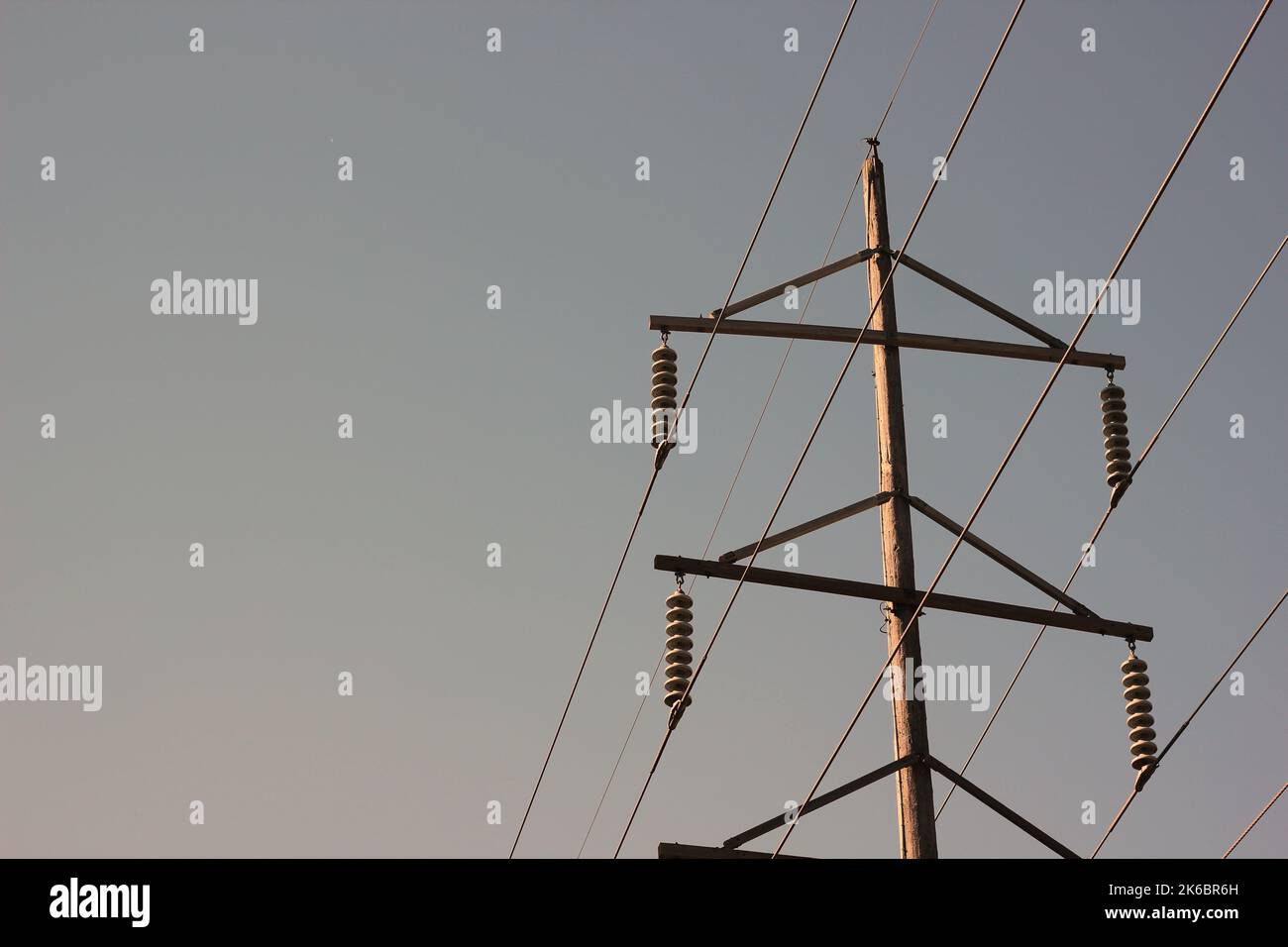 Typical industrial power lines crossing the countryside Stock Photo Alamy