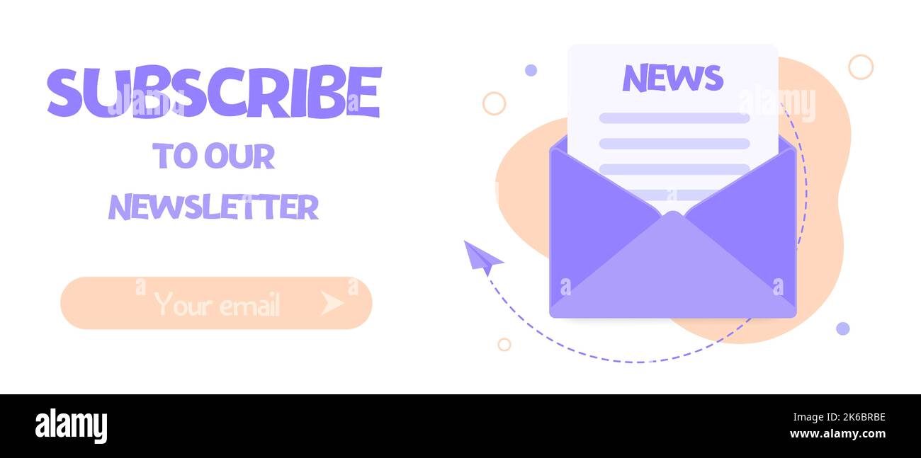 Subscription Envelope Newsletter subscription banner. Vector illustration for online ...