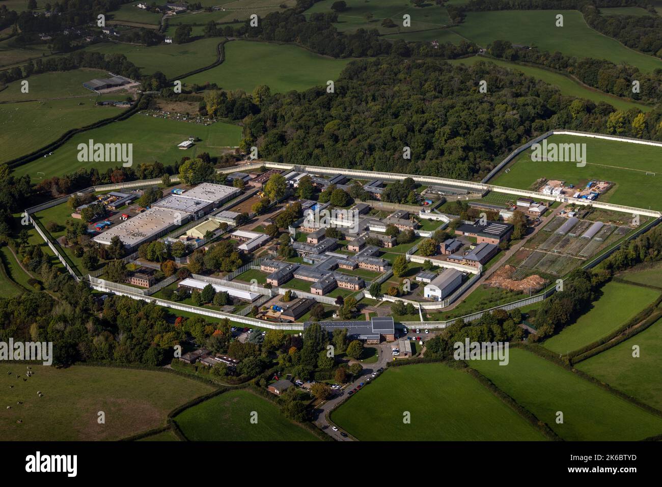 Aerial photograph of the men's prison Channings Wood 2 miles south west