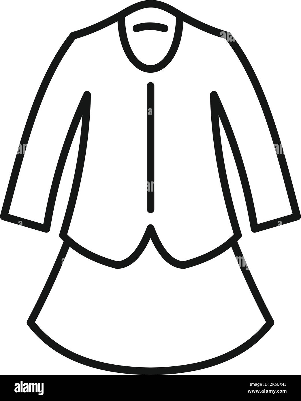 Jacket dress icon outline vector. School uniform. Suit pupil Stock Vector