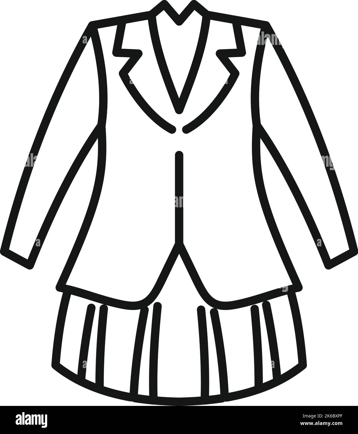 Suit dress icon outline vector. College code. Hanger uniform Stock