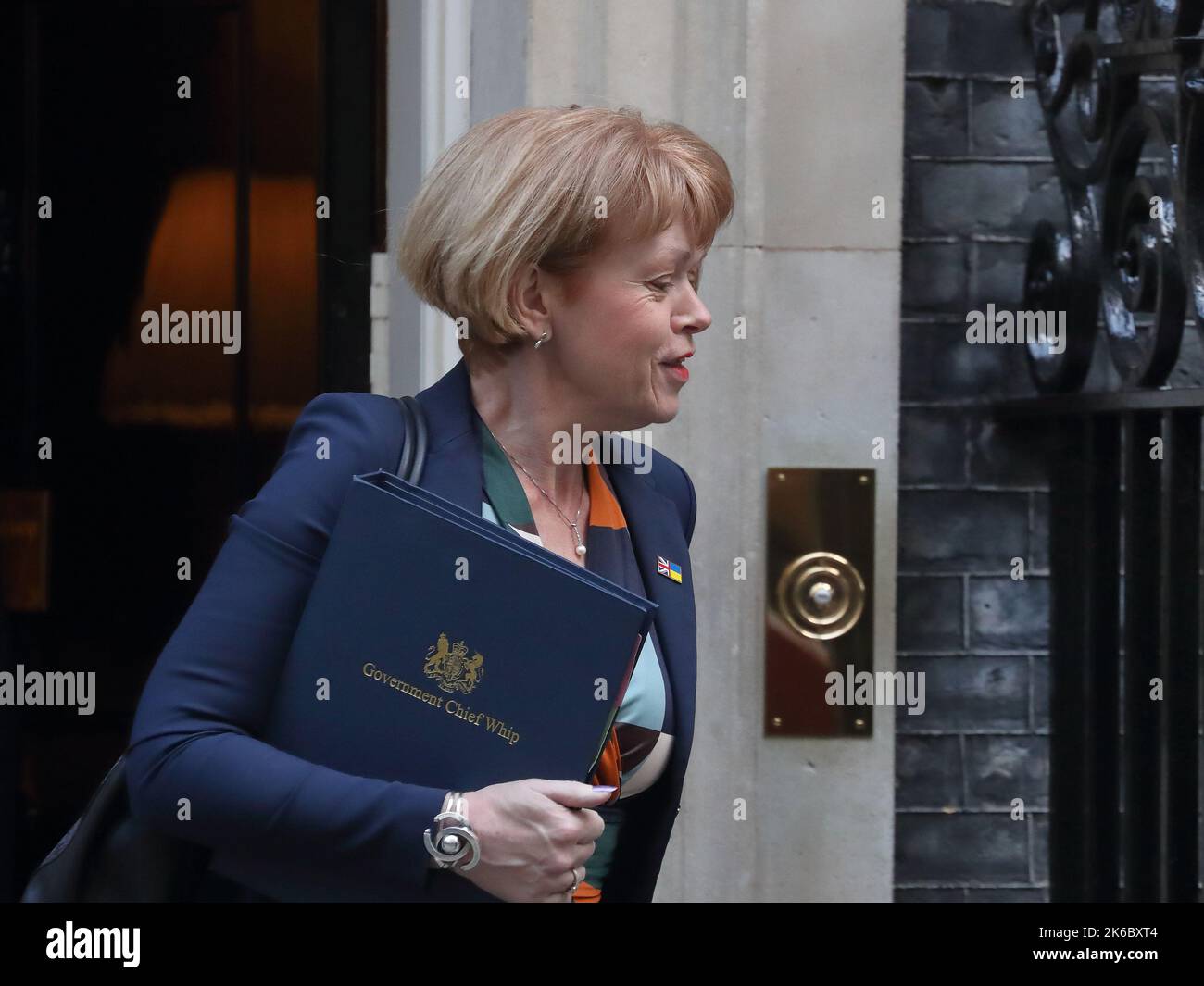 London, UK, 11th October 2022. Chief Whip Wendy Morton leaves Downing Street No 10 after the weekly Cabinet Meeting. Stock Photo