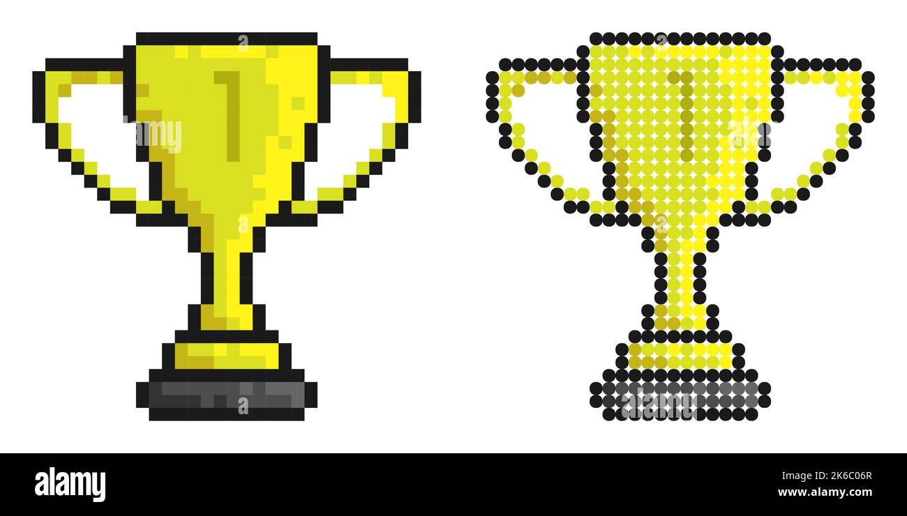 Pixel icon. Prize sports cup for participation in sports competitions ...