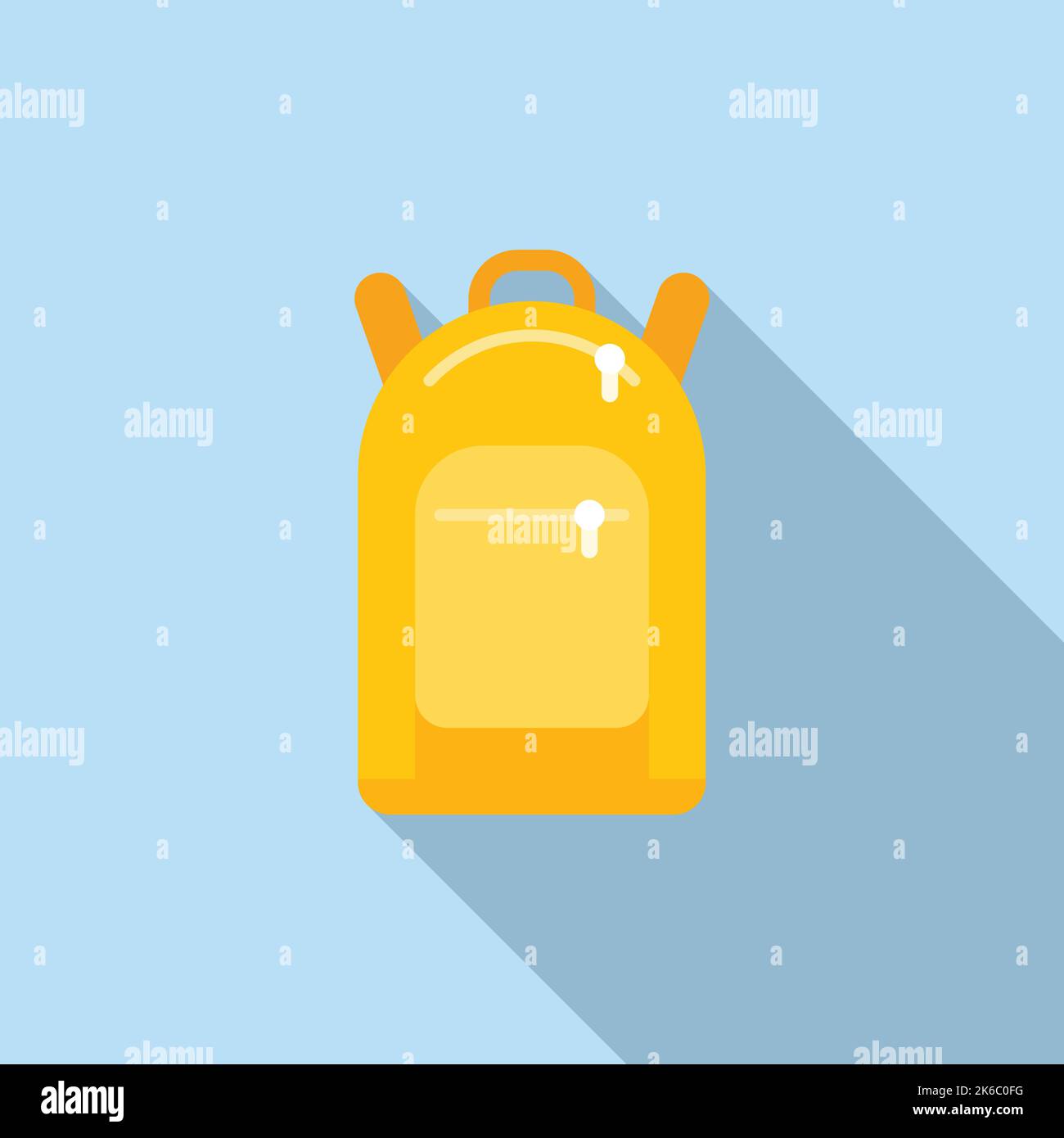 Backpack icon flat vector. Sport gym. Indoor education Stock Vector