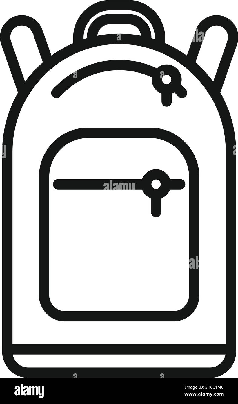 Backpack icon outline vector. Sport gym. Indoor education Stock Vector