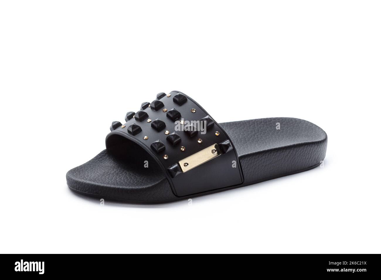 Female summer flat shoes isolated on white background Stock Photo - Alamy