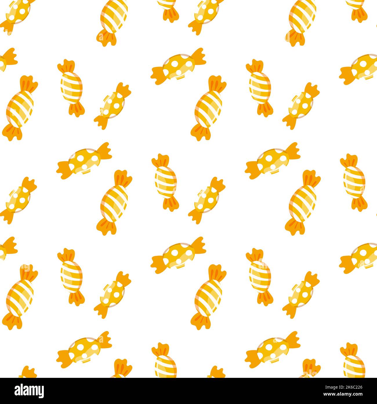 Sweet Halloween candy seamless pattern. Trick or treat background ...