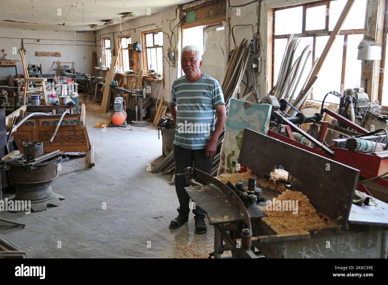 Producing materials needed for a traditional yurt,