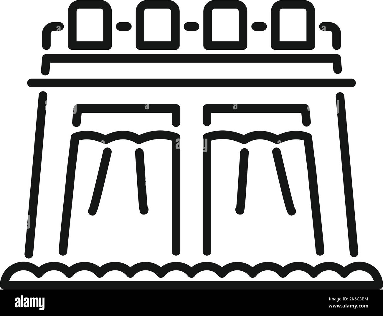 Nature source icon outline vector. Hydro plant. Electric turbine Stock ...