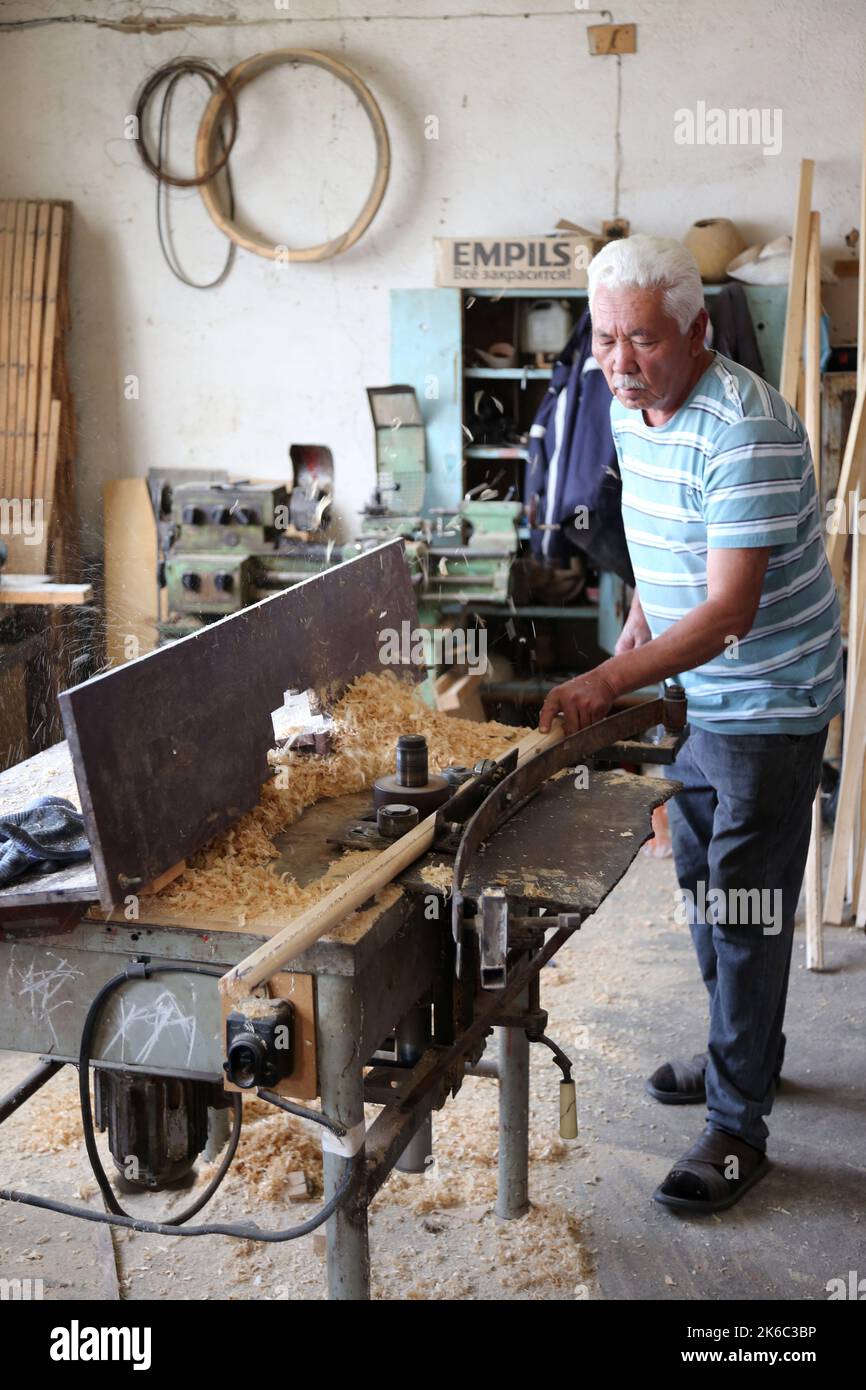 Producing materials needed for a traditional yurt,