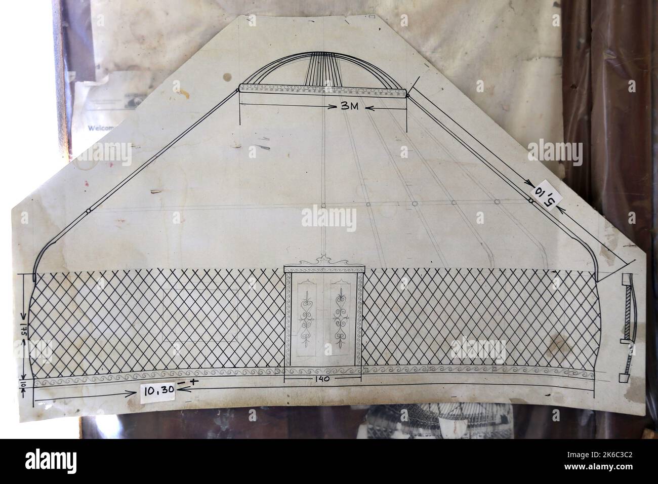 Producing materials needed for a traditional yurt,