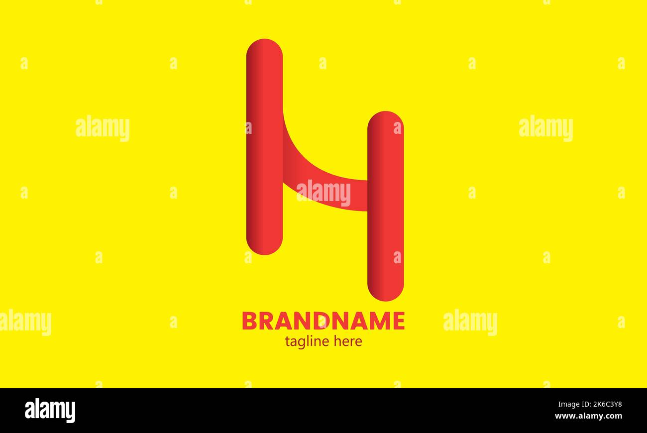 Initial H letter logo. Flat Vector Logo Design Template Element. Stock Vector