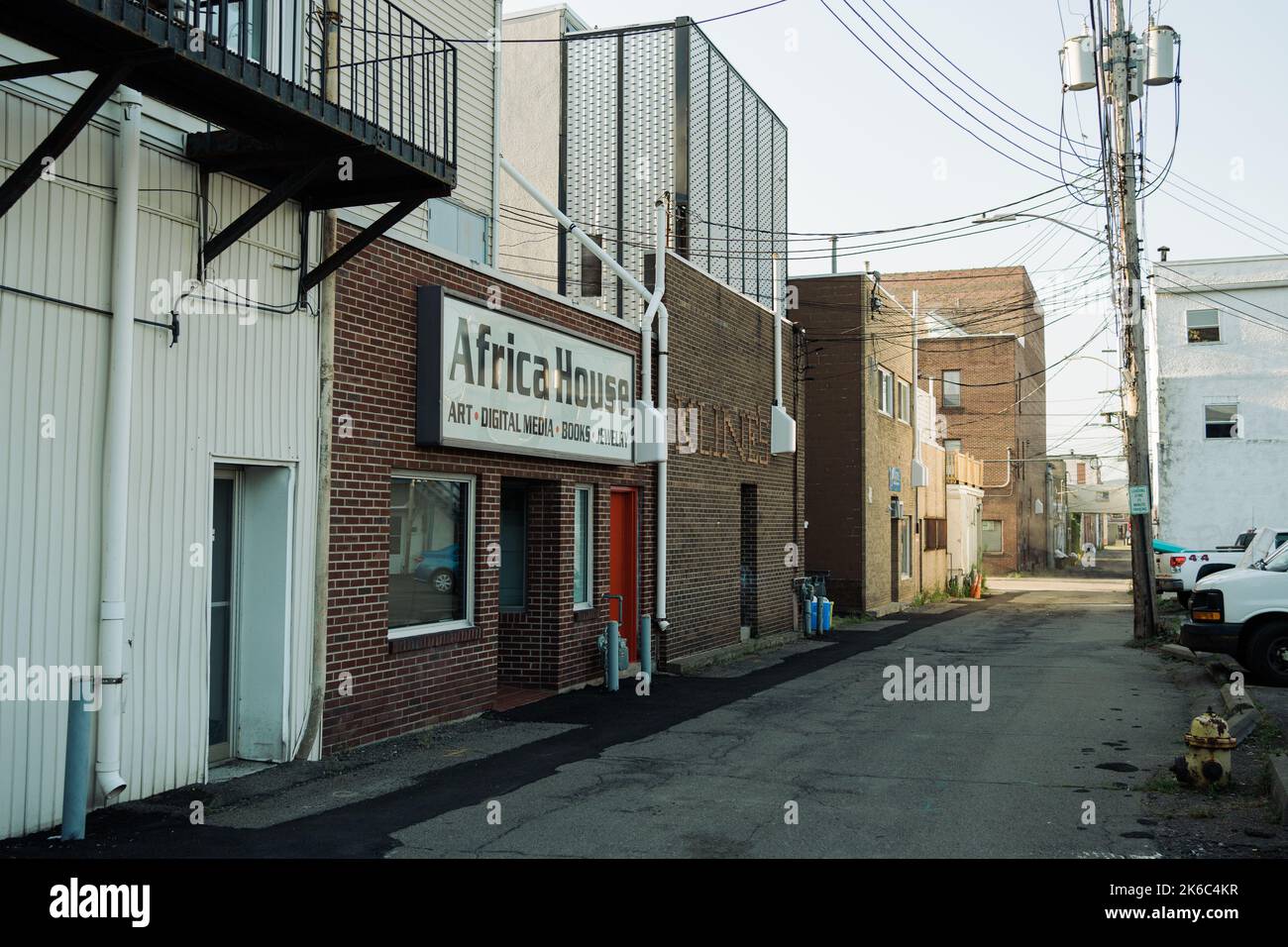 Africa House sign in an alley, Endicott, New York Stock Photo Alamy