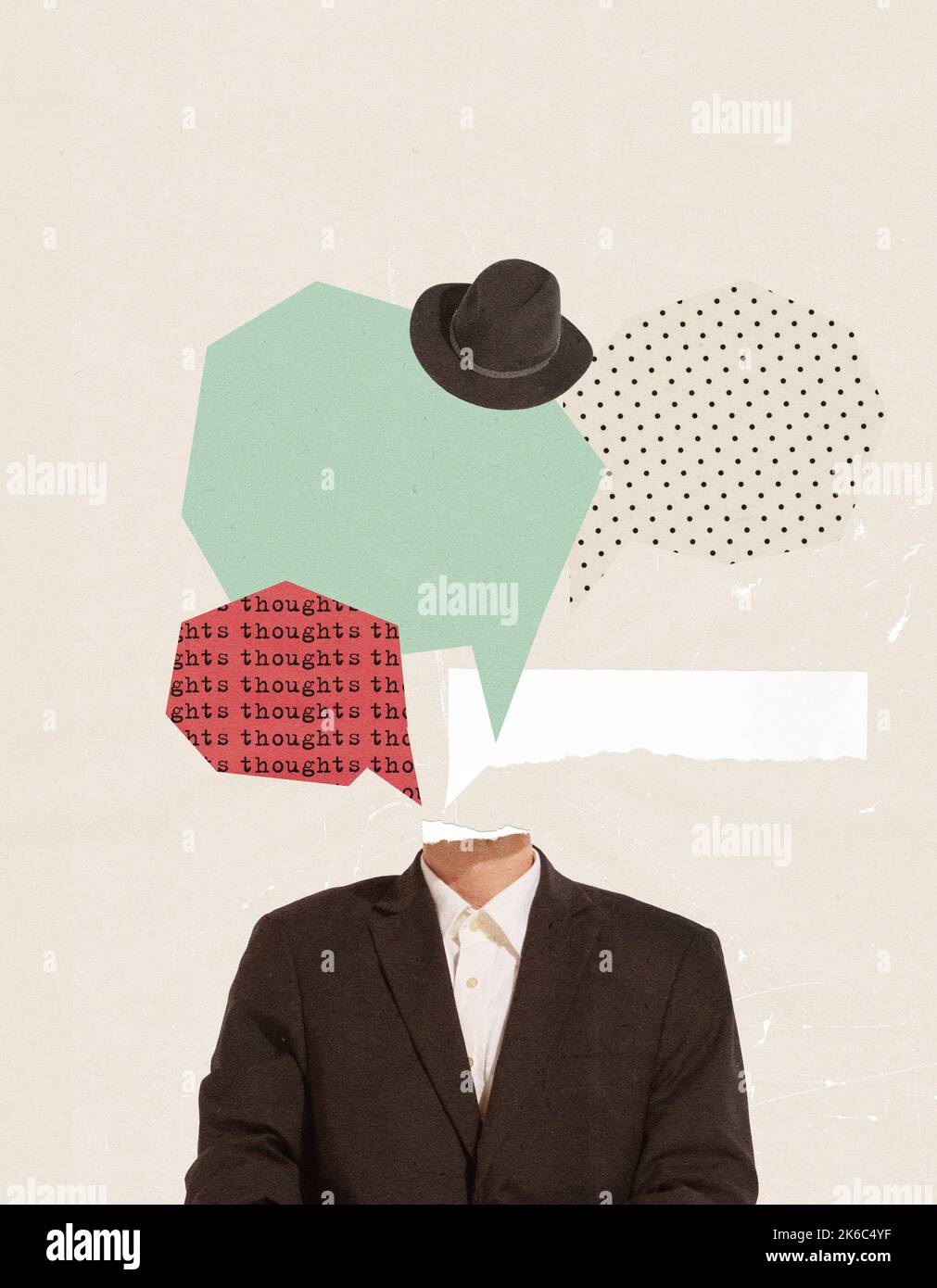 Overthinking Collage Banner image creative collage hi-res stock photography and images - Alamy