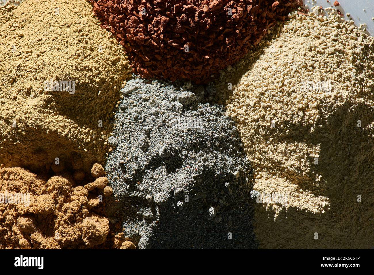 Heaps of different types of clay Stock Photo Alamy